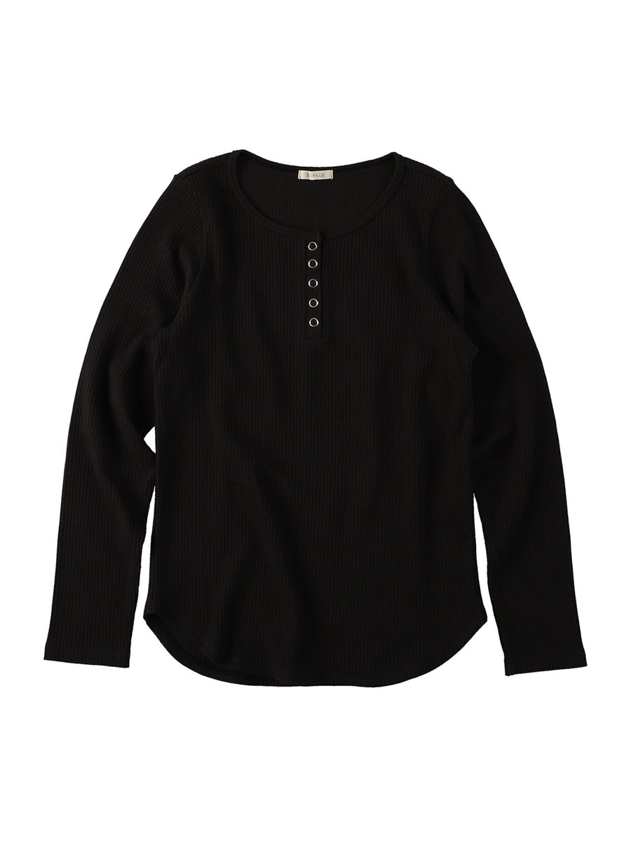 HENLEY NECK LONG SLEEVE TEE_DOROTHY　ヘンリーネック長袖Tシャツ_ドロシー
