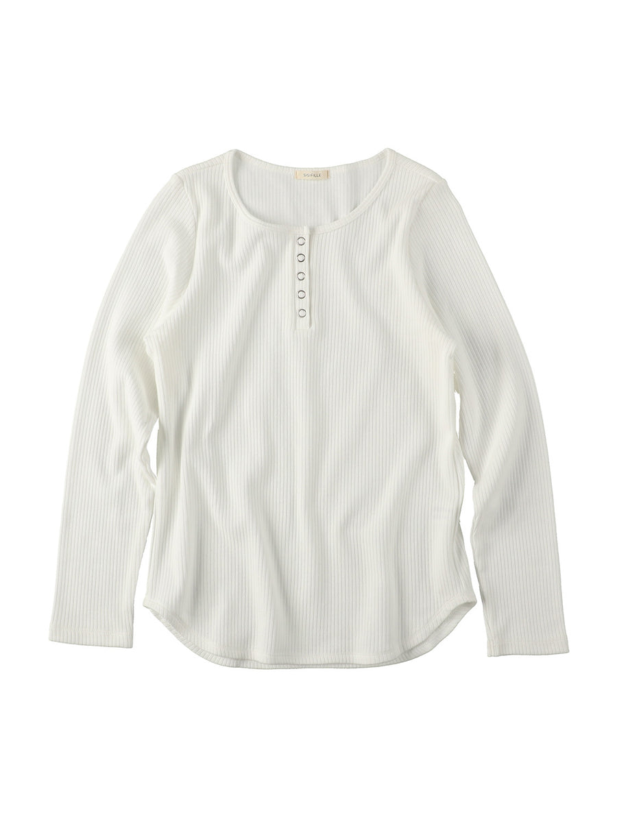 HENLEY NECK LONG SLEEVE TEE_DOROTHY　ヘンリーネック長袖Tシャツ_ドロシー